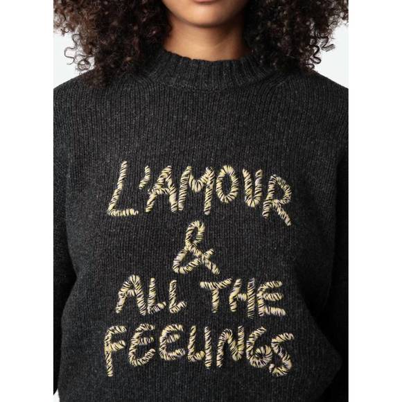 NEW ZADIG & VOLTAIRE malta sweater in anthracite - Picture 3 of 3